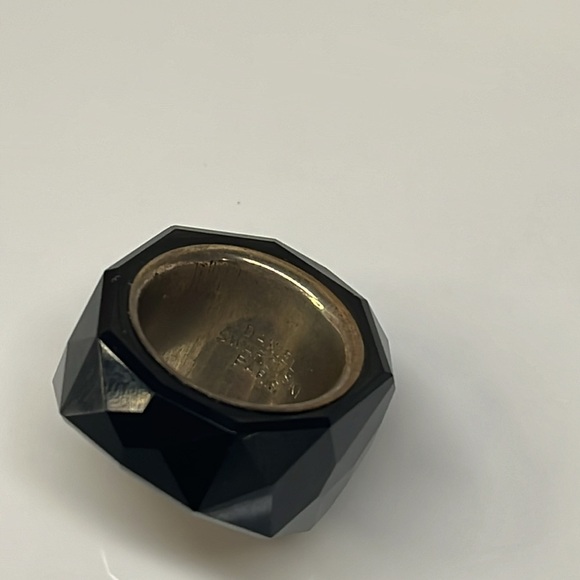Daniel Swarovski Black Crystal Paris Ring with a Silver Tone Interior Band Color - Picture 4 of 9